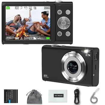 48MP Câmeras Digitais Portáteis para a focagem automática Saco da Câmera para Fotografia HD de 2,8 Polegadas com transmissão ao vivo Streaming de Câmera de vídeo Câmera