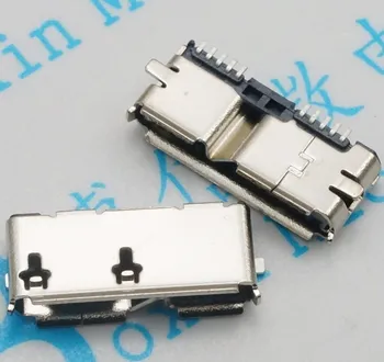50pcs Micro USB 3.0 Tipo B SMT Fêmea SMD2 10pin Conector USB para o Samsung Mobile Unidades de Disco Rígido Interface de Dados