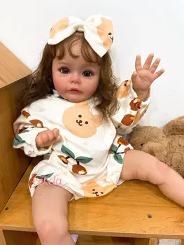 60CM Renascer Boneca Premium Pintado Artesanal de Transplante de Cabelo de Simulação de Bebê, Brinquedos para Meninas, Brinquedos do Bebê Boneca Reborn Kit