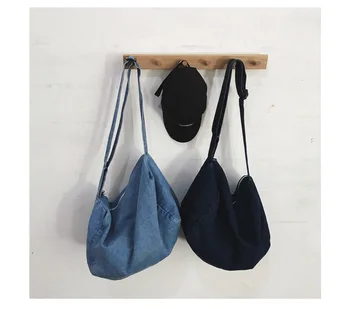 A DHL 100 peças de Jeans Axilar sacos de cowboy messenger Bag feminino masculino Bolsa de Ombro Elegante bolsa de senhoras azul bolsa feminina