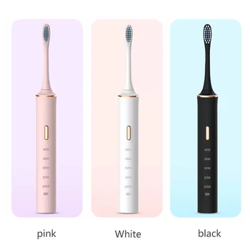A Escova de dentes elétrica 5-Mudanças Inteligente, Escova de dentes Adultos Timer Sonic Escova Carregador USB Escova de dentes Cabeças de Substituição Recarregável