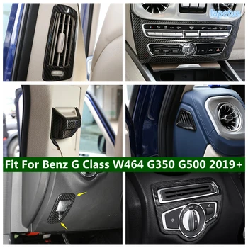 A Fibra De Carbono Olhar Interior Faróis / Travão De Mão / Cinto De Segurança Tampa De Acabamento Para Mercedes-Benz Classe G W464 G350 G500 2019 - 2021