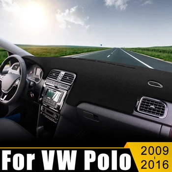 Acessórios do carro da Volkswagen VW Polo 6R 6C 2009 2010 2011 2012 2013 2014 2015 2016 Tampa do Painel de controle Evite a Luz Anti-UV Tapetes
