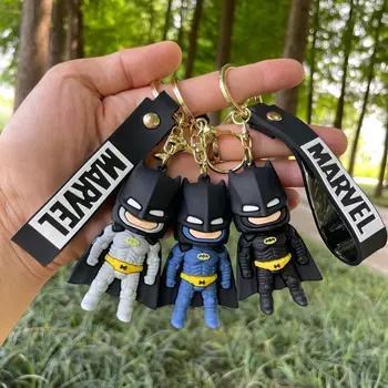 Batman Chaveiro Super-Herói Dos Desenhos Animados Boneca De Silicone, Material Do Filme Periféricos Pingente De Brinquedos Presentes