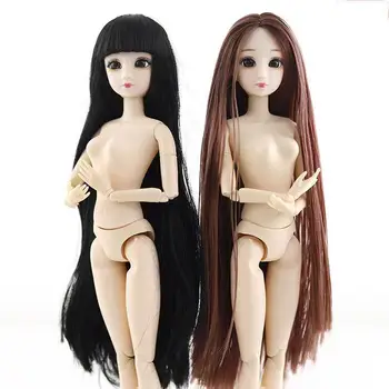 BJD Boneca 30cm 20 Móveis Jointe Bonecas 3D Olhos Bjd Boneca para as Meninas Brinquedos Longa Peruca Corpo Feminino Moda Presente de Natal