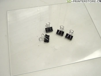 Craftbot impressora 3D de Peças de Borosilicato-placa de Vidro de Borosilicato de Vidro+4pcs clipes de Construir Superfície 250x215mm 3mm de espessura
