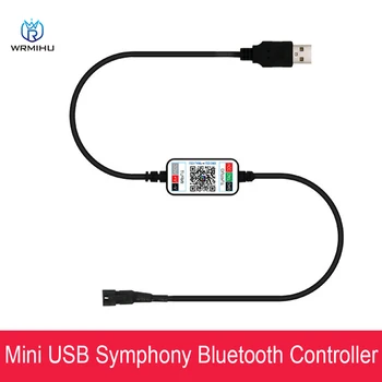 DC5-24V Mini USB Symphony Controlador de 5V 1A Telefone Inteligente de Controle de APLICATIVO WS2812 WS2813 de Luz Com Dimmer