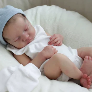 De 19 Polegadas Levi Realistas em 3D Cabelo Pintado Bebê Recém-nascido Boneca Bebe Reborn Boneca Com Roupas Brancas