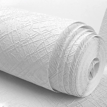 Decoração de quartos de revestimento de Parede de Papel Branco de Textura Simples papel de Parede Moderno, Simples e de Cor Sólida Não Tecido 3d Seda Textura do Papel de Parede