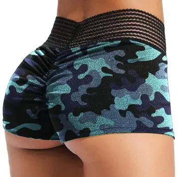 Elásticas das mulheres Shorts Fãs 2023 Novo Tie-Dye Camuflagem Hip-Levantamento Leggings Feminino Sexy Nádegas Esportes Calças Calças de Yoga