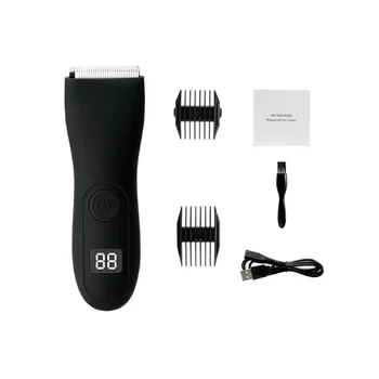 Elétrica Virilha Aparador de Pêlos do Corpo Rastelo máquina de Barbear para os Homens Impermeável Molhado/Seco Clippers Cara de Macho Barba