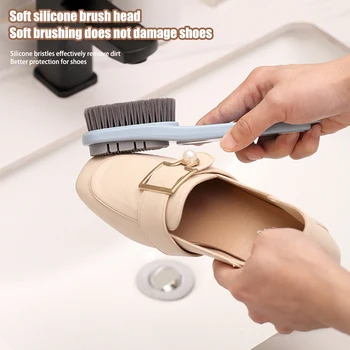 Flexível Sapato Escova De Limpeza Multiusos De Cerdas Macias Limpeza De Sapatos, Escova Para Roupas