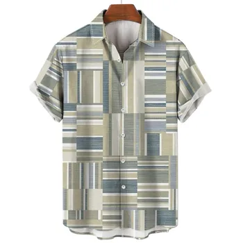 Homens Havaiano Respirável de Manga Curta, Camisas de Verão de grandes dimensões de Luxo de Alta Qualidade Padrão Tendência Tops Vintage Gótico Roupas