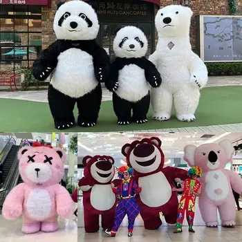 Inflável Gigante Panda, Urso Polar Grandes Da Mascote Do Vestuário, Animais Dos Desenhos Animados De Boneca Cerimônia De Atividade De Pelúcia Peludos Roupas