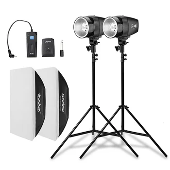 inlighttech Godox 360Ws 2x K-180A Strobe Flash de Estúdio Kit de Luz com RT-16 & 2x 50x70cm Softbox & 2x 190 cm de Luz de Stand