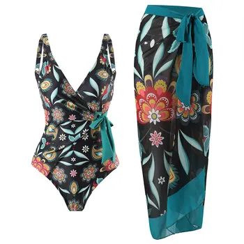 Moda Impresso trajes de banho Mulheres 2023 Cintura Alta Biquíni Slim Mulheres de Maiô de Uma Peça Sexy sem encosto de Praia moda praia para Férias