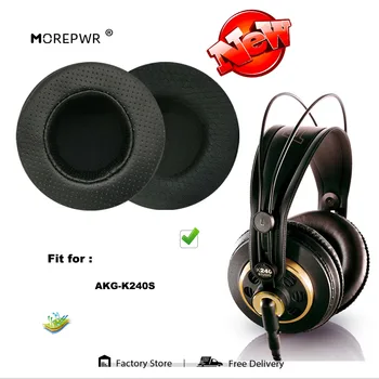 Morepwr Nova atualização de Substituição de Almofadas para o AKG-K240S Fone de ouvido Peças de Couro Almofada de Veludo Earmuff Fone de ouvido Manga