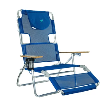 N 1 Estrutura Em Alumínio Leve 5 Posição Reclinável Cadeira De Praia, Azul