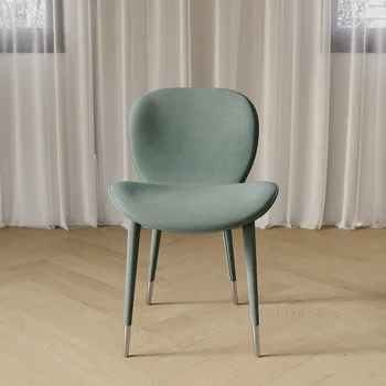 Nordic Criativo Cadeiras De Encosto Moderno Curva Almofada Cadeira De Jantar Verde Cafe Hotel De Negociação Muebles Artigos Para O Lar