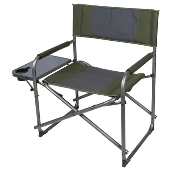 Ozark Trail De Grandes Dimensões Cadeira De Diretor Com Mesa Lateral Para O Exterior, Tecido Verde Mobiliário Mobiliário De Varanda