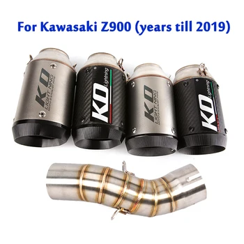 Para a Kawasaki Z900 Modificação do Sistema de Exaustão Meados de Ligação de Tubos Tubo de Conexão Slip On 160mm Curto Silenciador Dicas Modificado