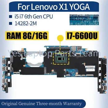 Para o Lenovo X1 YOGA Laptop14282-2M 01AX809 01AX801 00JT803 01AX807 00JT822 i5 i7 6 Gen RAM 8G, 16G MainboardNotebook placa-Mãe