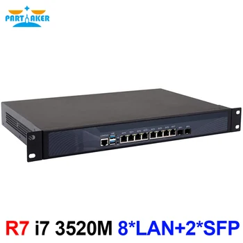 Participante R7 Firewall 1U para montagem em Rack de Rede Appliance de Segurança Intel Core i7 3520M com 8*processador Intel I-211 Portas Gigabit Ethernet de 2 portas SFP