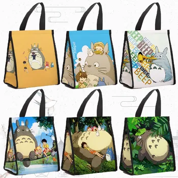 Personalizada Meu Vizinho Totoro Mangá De Compras, Sacola De Lona Mulheres Lavável Mercearia Studio Ghibli Anime Shopper Sacolas