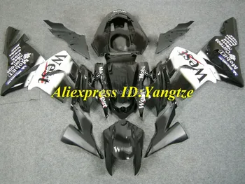 PERSONALIZADO de Moto Carenagem kit para a KAWASAKI Ninja ZX10R 2004 2005 ZX10R 04 05 OESTE Branca preta ABS Carenagens set+7 dons SF60