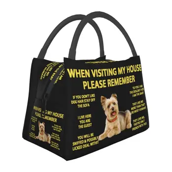Personalizado Yorkie Bonito Cão Yorkshire Terrier lancheira Mulheres mais frio Quente Isolados a lancheira para o Escritório de Viagens