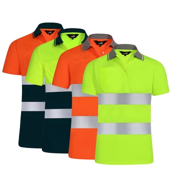 Reflexiva T-Shirt Dos Homens De Alta Visibilidade Reflexiva De Segurança Camisa Hi-Vis Vestuário Roupa De Trabalho Da Camisa Da Loja Homens Mecânico