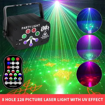 RGB Mini DJ Discoteca Luz Laser Projetor USB Recarregável LED UV Som Strobe Efeito de Fase do Casamento de Natal da Festa de Lâmpada
