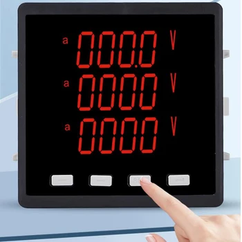 RS485 MODBUS padrão 3 fase 4 dígitos com visor Digital no painel Multi função medidor de Tensão de alimentação de corrente valor em um