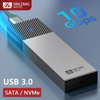 SANZANG M. 2 NGFF NVMe Gabinete de SSD, disco Rígido Externo Caixa de M2 Unidade de Estado Sólido de Habitação USB 3.2 Tipo C HD de Caso para PC Computador