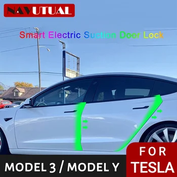 Smart Elétrico de Sucção de Bloqueio de Porta para o Tesla Model 3 Y Super Silêncio Anti Pitada Automática Suave Perto da Porta do Veículo de Acessórios para carros