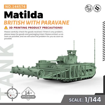 SSMODEL 144574 V1.7 1/144 3D Impresso Modelo de Resina Kit Britânico Matilda Com Paravane