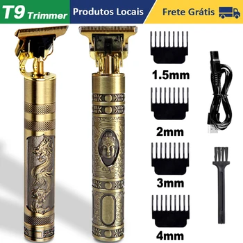 T9 USB de Cabelo Elétrico, Clipper para Homens Aparador Barbeiro de Cabelo Máquina de Corte Recarregável Homem Barbeador Aparador de Barba Cabelo de Barbear