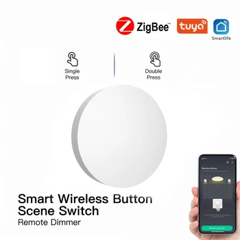 Tuya Inteligente Zigbee Botão sem Fio Scene Switch Multi-cena de Ligação Interruptor Remoto de Trabalho Com Vida Inteligente Dispositivos Zigbee