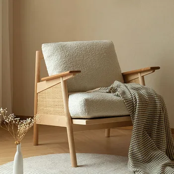 Unidade pequena varanda salão cadeira, Japonês sólido de madeira, sofá, cadeira, simples, única pessoa poltrona, designer de família de lazer ratta