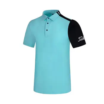 Verão de Alta Qualidade de Homens de Camisa de Golfe Respirável, de Secagem Rápida e de Esportes Solta Elástico Camisa de POLO de Curto-Luva de Golfe de Roupas de homens