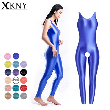 XCKNY sexy collants oleosa, brilhante veste um maiô de peça de esportes Siam Yoga abrir virilha Nove pontos calças calças oversized maiô