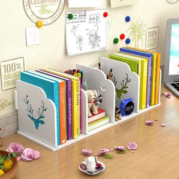 XL área de Trabalho pequena estante de livro de estudante stand tabela simples prateleira para crianças, mesa de escritório caixa de armazenamento de desenhos animados pequena estante de livros